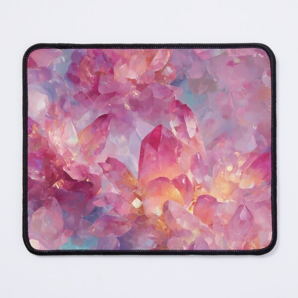 Item preview, Pink Crystal Formation Glowing Seamless Pattern designed and sold by Nyx Creates.
