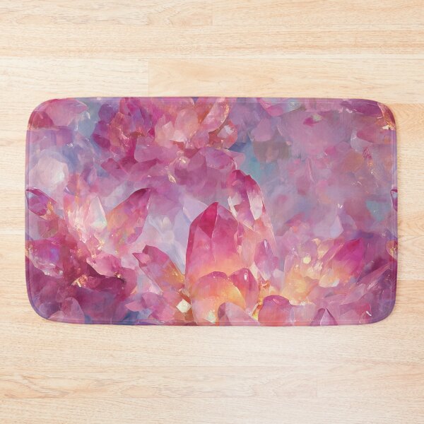 Item preview, Pink Crystal Formation Glowing Seamless Pattern designed and sold by Nyx Creates.