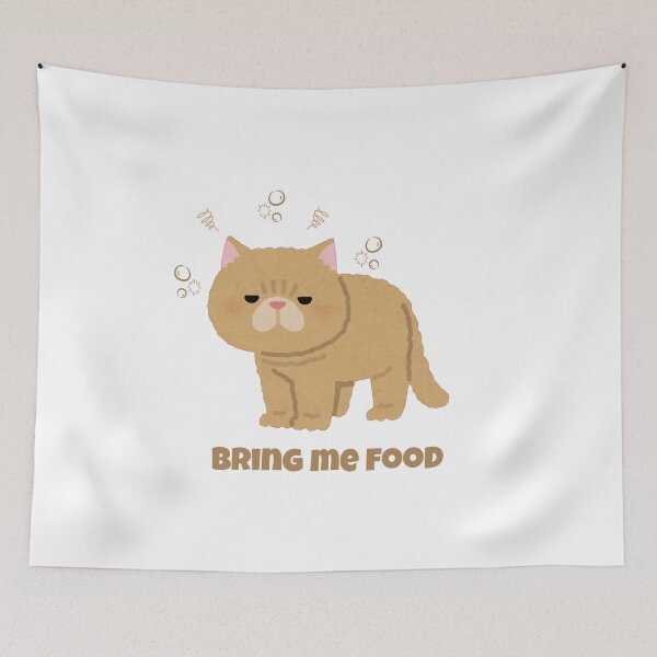 Item preview, Funny Unimpressed Ginger Cat - "Bring Me Food" Hungry Kitty Art designed and sold by Rehnair.