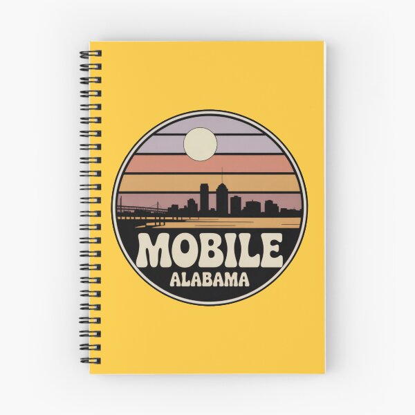 Item preview, Mobile Alabama: Vibrant Retro Skyline Badge designed and sold by CircinusStore.