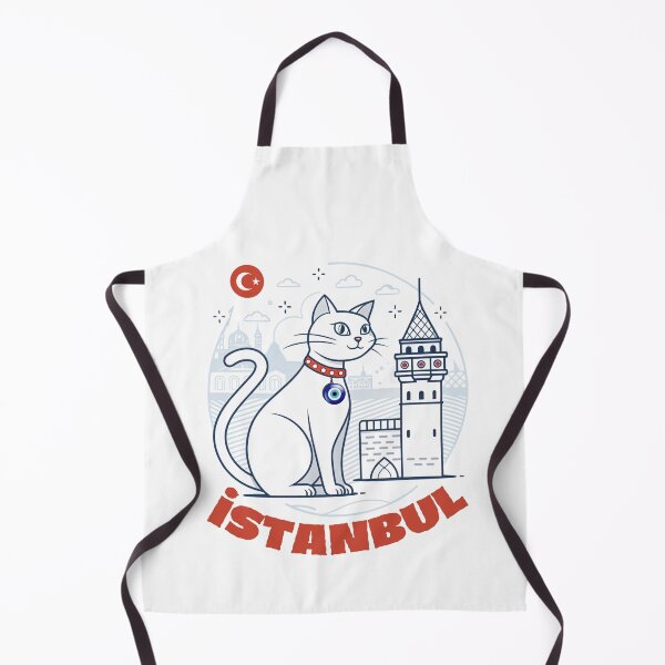 Item preview, Istanbul Cat & Galata Tower - Turkish Evil Eye Nazar Illustration  designed and sold by asliberry.