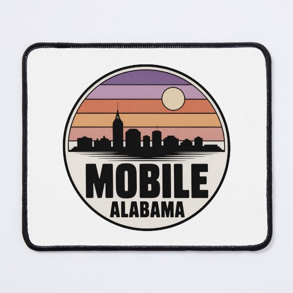 Item preview, Mobile Alabama: Retro Sunset Circle Skyline designed and sold by CircinusStore.