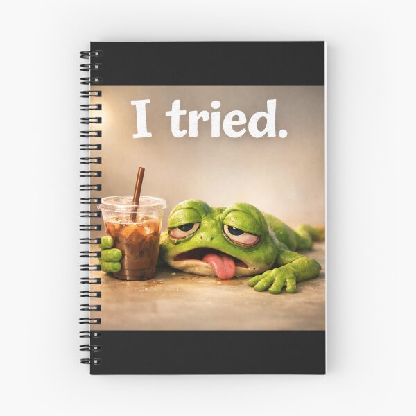 Item preview, Exhausted Frog with Iced Coffee – Available on Multiple Products designed and sold by Bittor18.