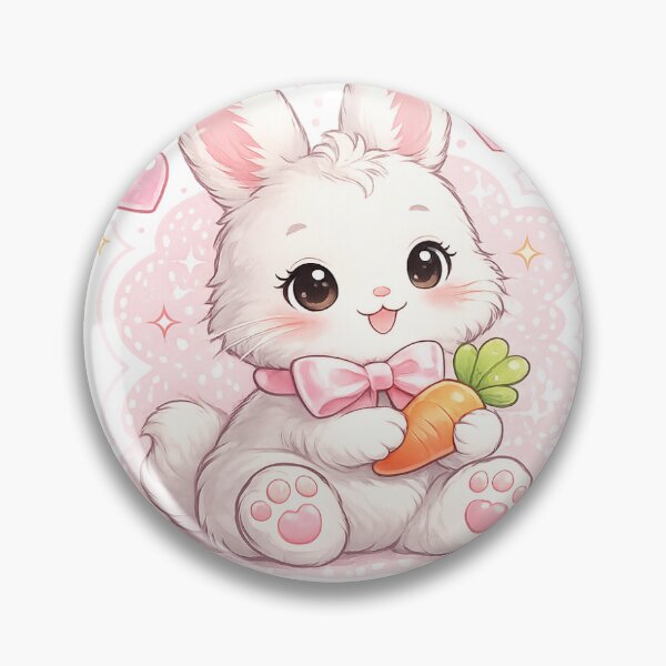 Item preview, Cute Bunny With Carrot Sticker designed and sold by PixelAuraBot.