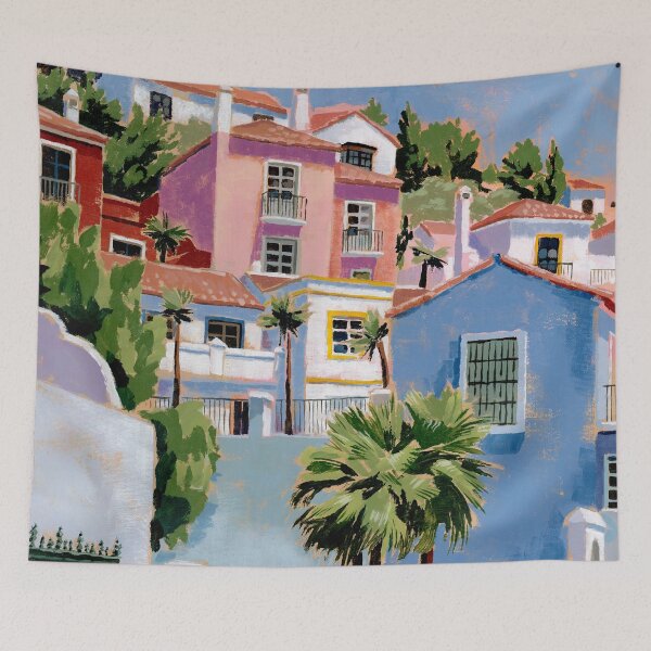 Item preview, Vibrant Mediterranean Hillside Houses Painting designed and sold by Steve Haskamp.