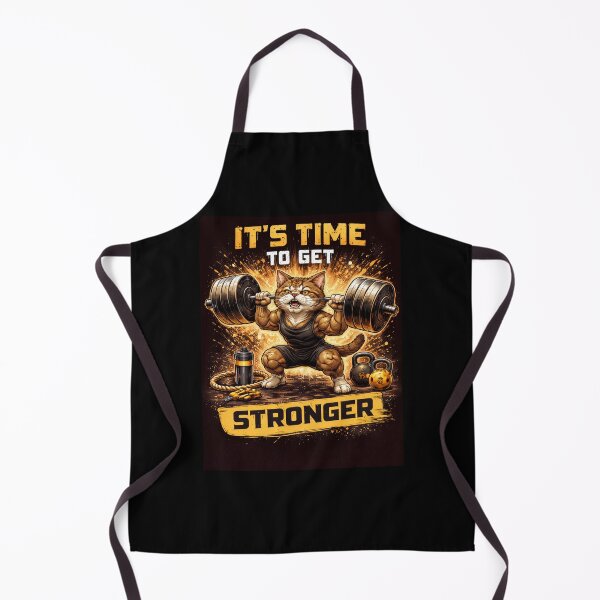 Item preview, Funny Gym Cat Sticker – Motivational Workout Cat, “It’s Time to Get Stronger”, Cute Fitness Cat Meme designed and sold by sumodesign.