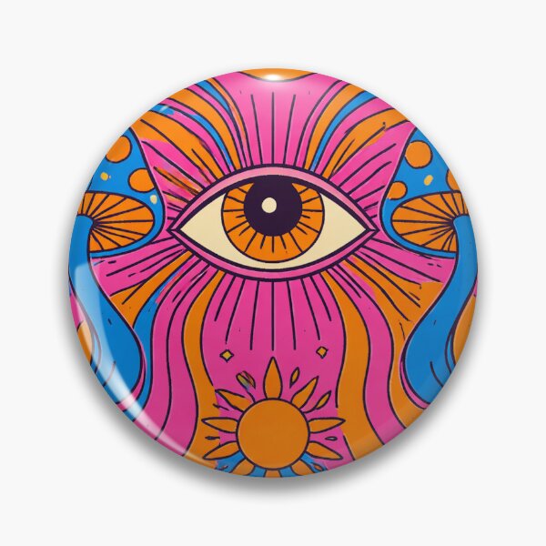 Item preview, Psychedelic Minimal Eye Art – Trippy Three Color Retro Abstract Design designed and sold by DrizzyV.