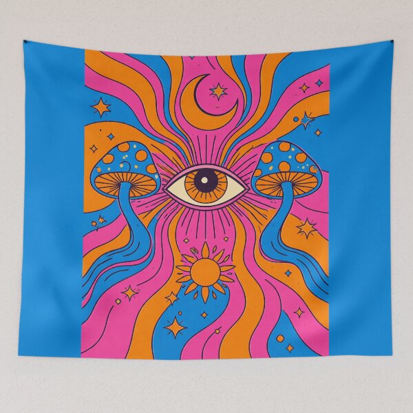 Item preview, Psychedelic Minimal Eye Art – Trippy Three Color Retro Abstract Design designed and sold by DrizzyV.