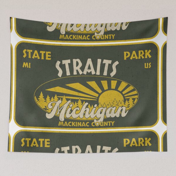 Item preview, Straits State Park, Mackinac County, Michigan, badge design designed and sold by Wanderful-roads.