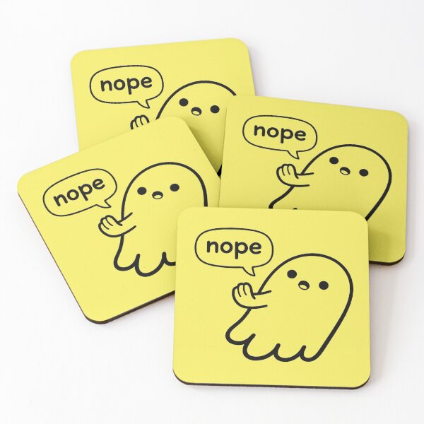 Item preview, Nope Ghost Sticker | Funny Introvert Ghost Shirt | Cute Minimal Spooky Aesthetic designed and sold by Raw Tigers.
