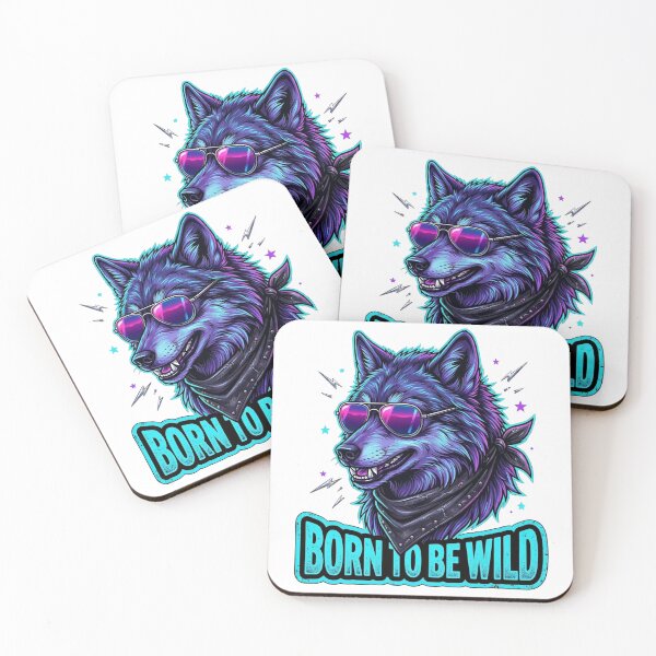 Item preview, Born to be Wild Wolf Biker - Neon Street Art - Birthday Gift for Dad, Mom, or Friend designed and sold by Hinata04.