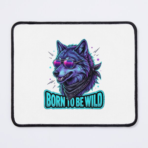 Item preview, Born to be Wild Wolf Biker - Neon Street Art - Birthday Gift for Dad, Mom, or Friend designed and sold by Hinata04.