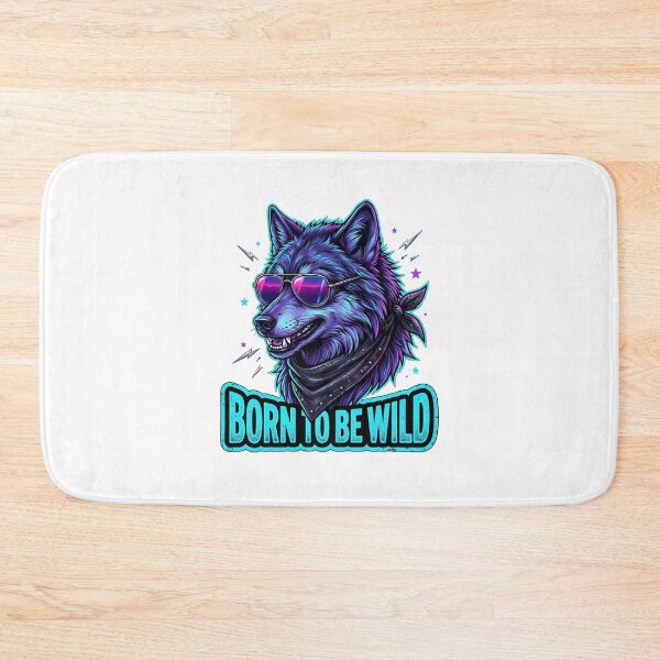 Item preview, Born to be Wild Wolf Biker - Neon Street Art - Birthday Gift for Dad, Mom, or Friend designed and sold by Hinata04.