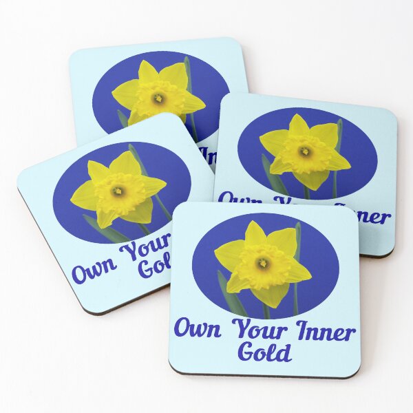 Item preview, Daffodil Flower in Blue Ellipse - Own Your Inner Gold designed and sold by JurateArt-DK.