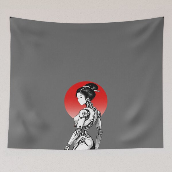 Item preview, Cyberpunk Geisha Android Japanese Aesthetic Art designed and sold by VibeFactoryOfc.