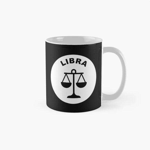 Item preview, Libra Scales - Zodiac Sign In Negative Circle Bold Art designed and sold by The Bold Line Studio.
