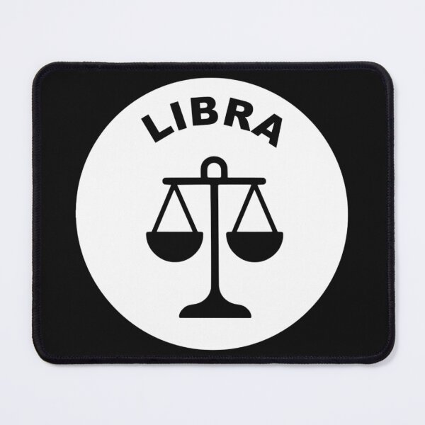 Item preview, Libra Scales - Zodiac Sign In Negative Circle Bold Art designed and sold by The Bold Line Studio.