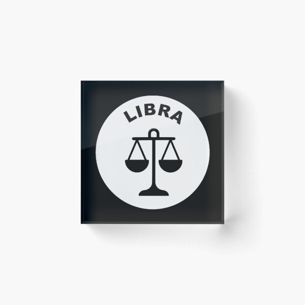 Item preview, Libra Scales - Zodiac Sign In Negative Circle Bold Art designed and sold by The Bold Line Studio.
