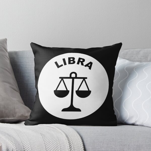 Item preview, Libra Scales - Zodiac Sign In Negative Circle Bold Art designed and sold by The Bold Line Studio.