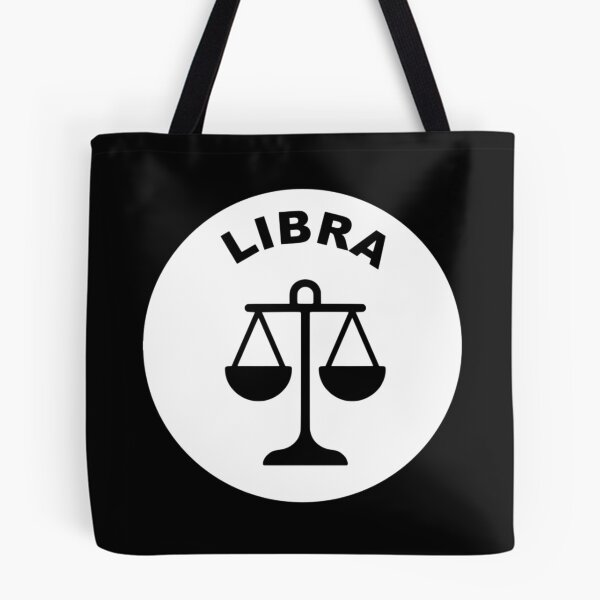 Item preview, Libra Scales - Zodiac Sign In Negative Circle Bold Art designed and sold by The Bold Line Studio.