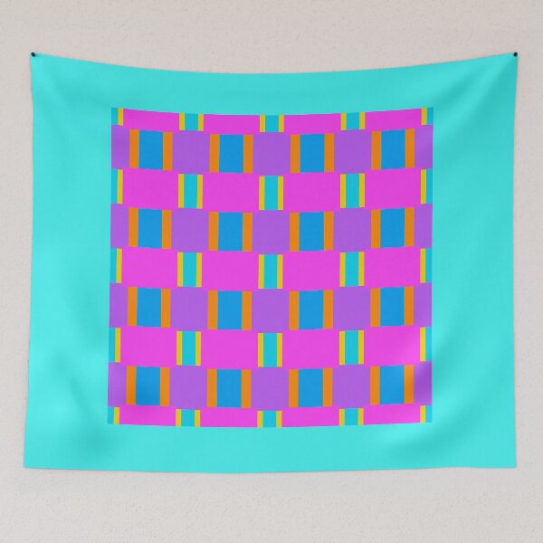 Item preview, Vibrant Blue Yellow Purple Square Pattern designed and sold by anamariafischer.