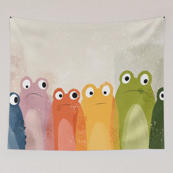 Item preview, Colorful frogs in a group designed and sold by anytka.
