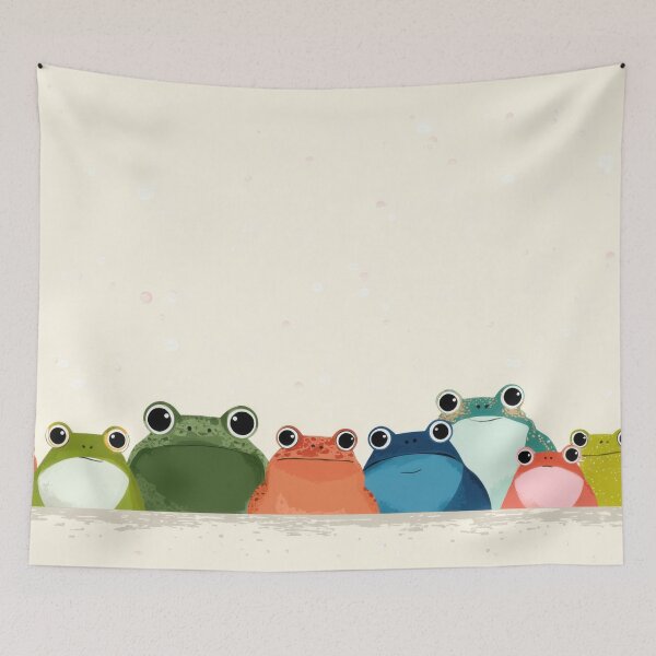 Item preview, Frogs gather at the pond for fun designed and sold by anytka.