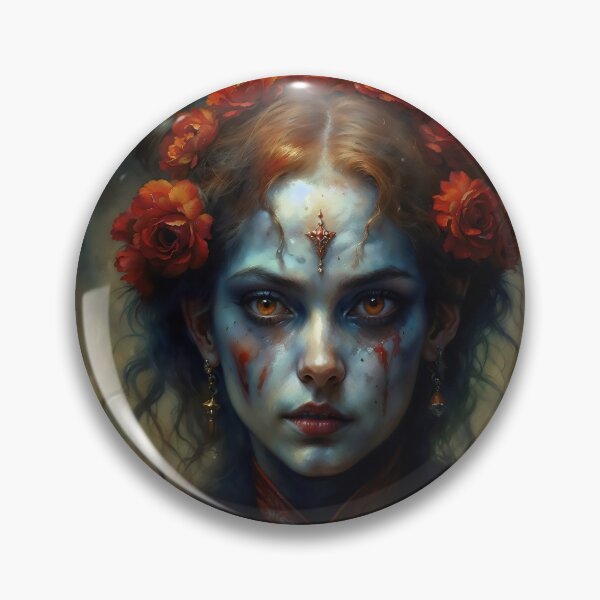 Item preview, Young Demoness Portrait with Horns and Roses designed and sold by DarkHolyQueen.