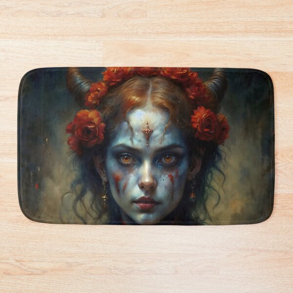 Item preview, Young Demoness Portrait with Horns and Roses designed and sold by DarkHolyQueen.