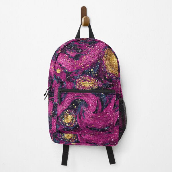 Item preview, Pink Van Gogh Starry Night Faux Gold Glitter Seamless Pattern designed and sold by Nyx Creates.