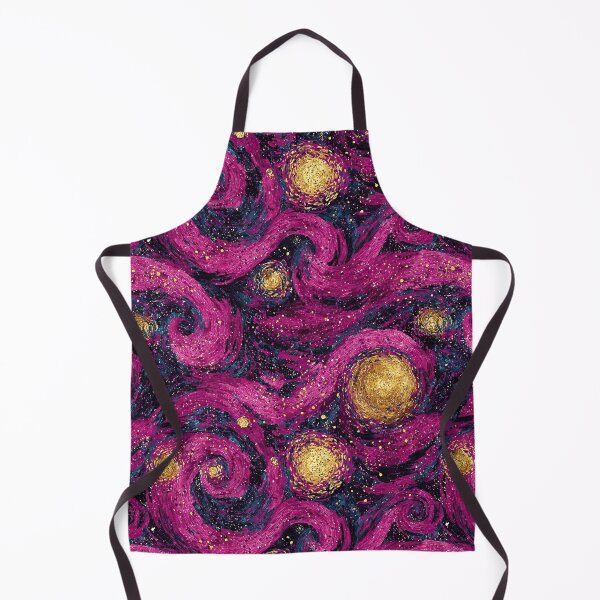 Item preview, Pink Van Gogh Starry Night Faux Gold Glitter Seamless Pattern designed and sold by Nyx Creates.