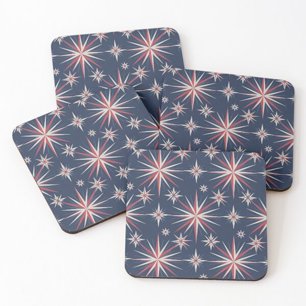 Item preview, Patriotic Starburst Pattern Seamless Red White Blue Geometric Design designed and sold by OldGloryForge.