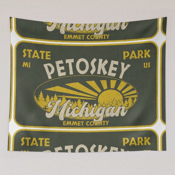 Item preview, Petoskey State Park, Emmet County, Michigan, badge design designed and sold by Wanderful-roads.