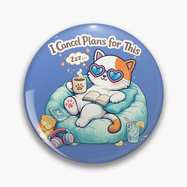 Item preview, Introvert Cat Sticker – “I Cancel Plans for This”, Cozy Cute Cat Relaxing Design designed and sold by sumodesign.