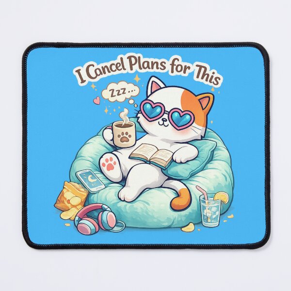 Item preview, Introvert Cat Sticker – “I Cancel Plans for This”, Cozy Cute Cat Relaxing Design designed and sold by sumodesign.