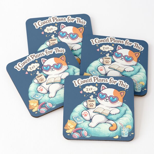 Item preview, Introvert Cat Sticker – “I Cancel Plans for This”, Cozy Cute Cat Relaxing Design designed and sold by sumodesign.