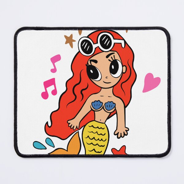 Item preview, Cute Mermaid with Sunglasses – Kawaii Summer Ocean Girl Illustration designed and sold by lilastonart.