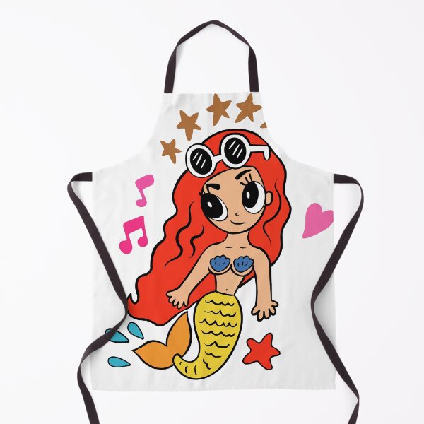 Item preview, Cute Mermaid with Sunglasses – Kawaii Summer Ocean Girl Illustration designed and sold by lilastonart.