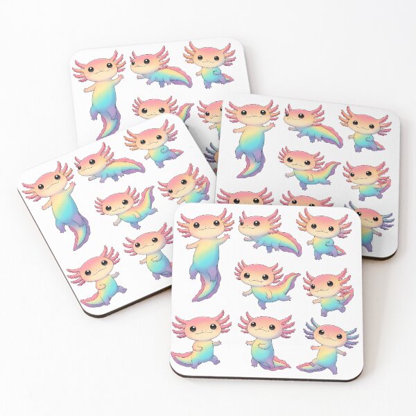 Item preview, Adorable Rainbow Axolotl Friends Kawaii Cartoons designed and sold by PopDesignStyle.