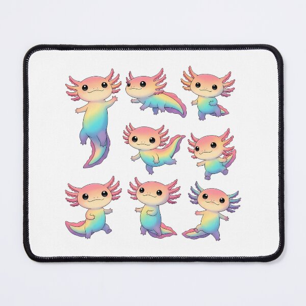 Item preview, Adorable Rainbow Axolotl Friends Kawaii Cartoons designed and sold by PopDesignStyle.