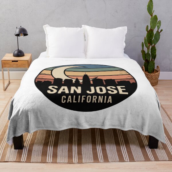 Item preview, San Jose California: Retro Moonrise Skyline Badge designed and sold by CircinusStore.