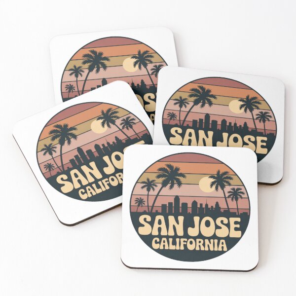 Item preview, San Jose California: Retro Palm Skyline Badge designed and sold by CircinusStore.
