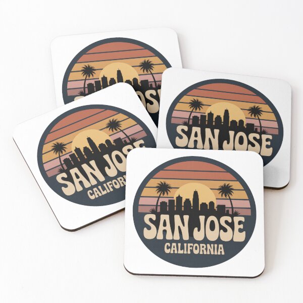 Item preview, San Jose California: Retro Palm Sunset Skyline Badge designed and sold by CircinusStore.