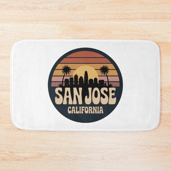 Item preview, San Jose California: Retro Palm Sunset Skyline Badge designed and sold by CircinusStore.