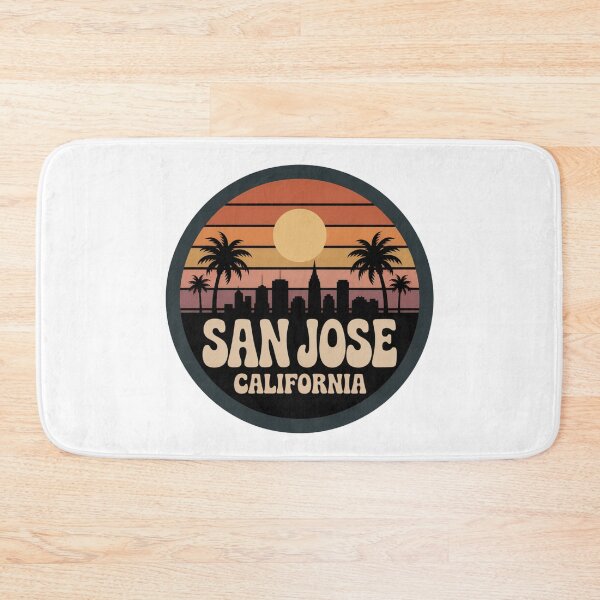 Item preview, San Jose California: Palm Sunset Skyline Badge designed and sold by CircinusStore.