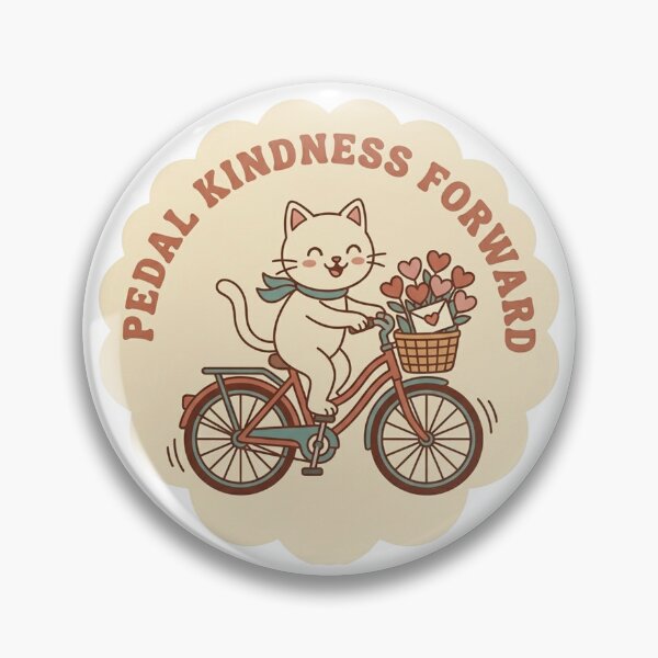 Item preview, Pedal Kindness Forward: Cute Cat on Bicycle designed and sold by KindPushCo.
