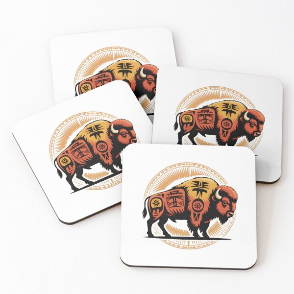 Item preview, Tribal Bison Illustration – Native American Style Buffalo Art designed and sold by ArcticFoxStudio.