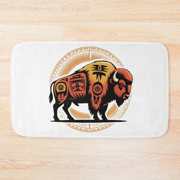 Item preview, Tribal Bison Illustration – Native American Style Buffalo Art designed and sold by ArcticFoxStudio.