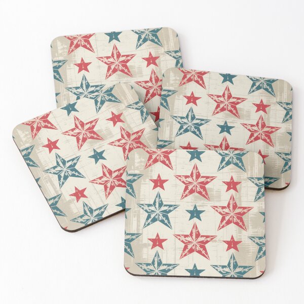 Item preview, Distressed Star Stencil Pattern Seamless Red White Blue Grunge Design designed and sold by OldGloryForge.