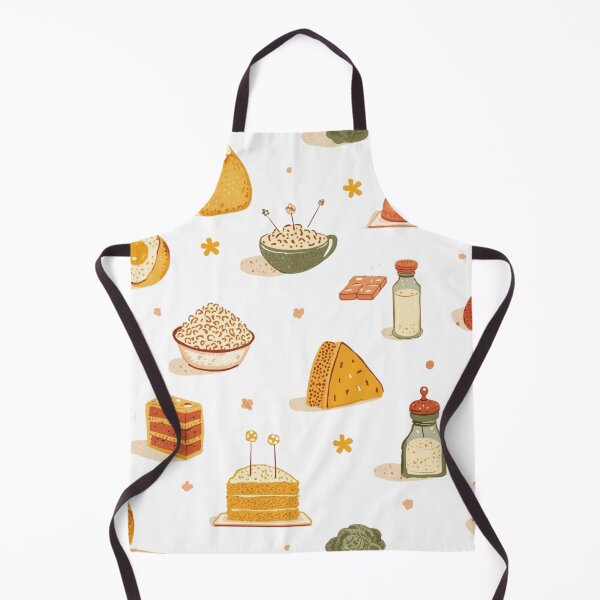 Item preview, Kitchen Wisdom Pattern — Retro Food Icons on White designed and sold by VintageTips.